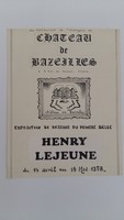 Maquette pour l'affiche pour l'exposition <strong><em>Henry Lejeune : Exposition de dessins du peintre belge</em></strong>, au château de Bazeilles (France) du 14 avril au 14 mai 1978.